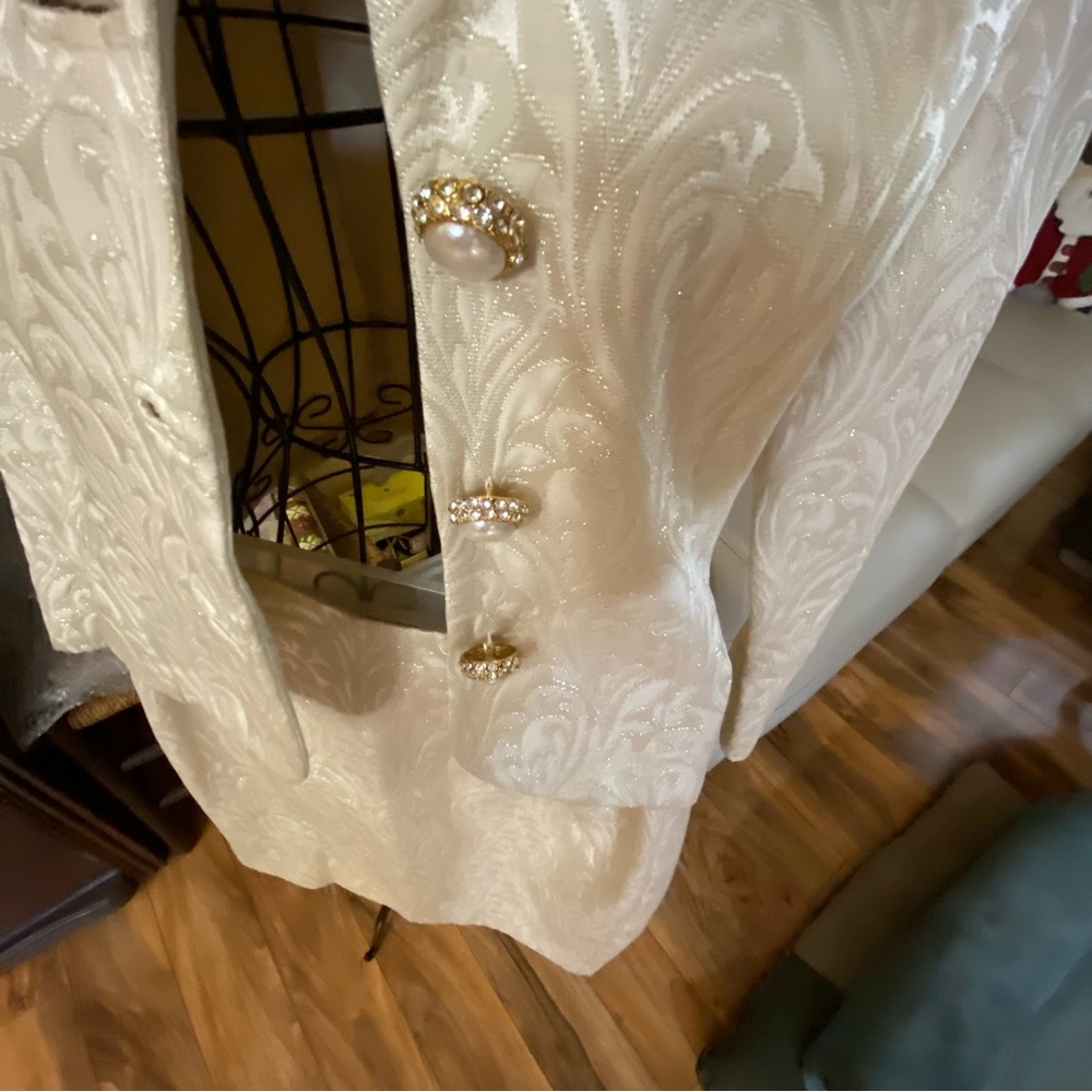 Js Collections Evening Suit, Cream With Gold Thre… - image 2